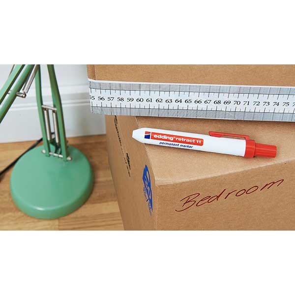 Marker permanent cu mecanism EDDING 11, 1.5-3 mm, cu mecanism, negru