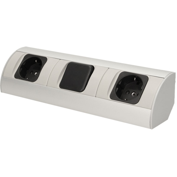 Priza externa ORNO OR-AE-1304(GS), 2 prize, 0.5m, argintiu