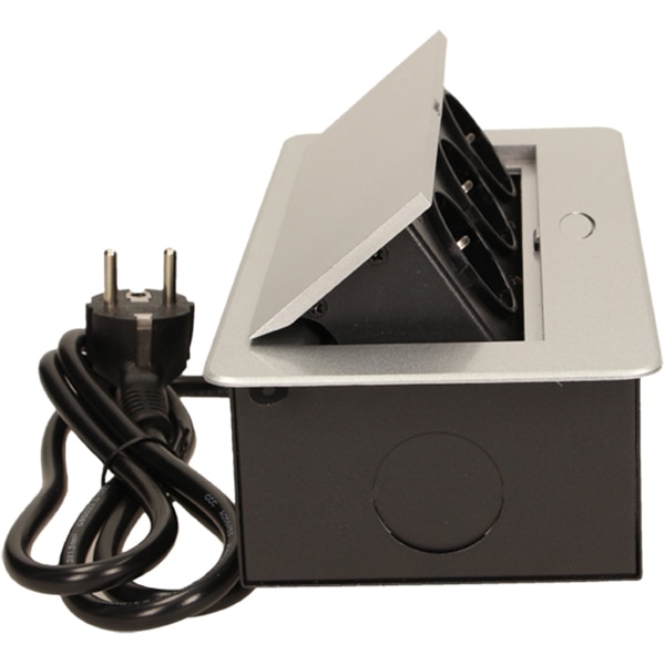 Prelungitor ORNO OR-AE-1337/G(GS), 3 prize, 1.5m, montaj incastrabil, negru