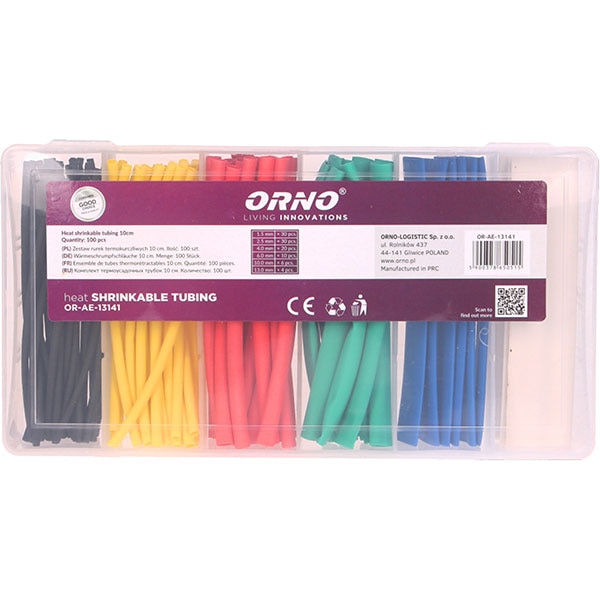 Set tuburi termocontractabile ORNO OR-AE-13141, 1.5 mm - 13 mm, 100 buc, multicolor