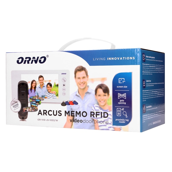 Interfon video cu fir ORNO OR-VID-JS-1053/W, LCD, 7 inch, alb-negru