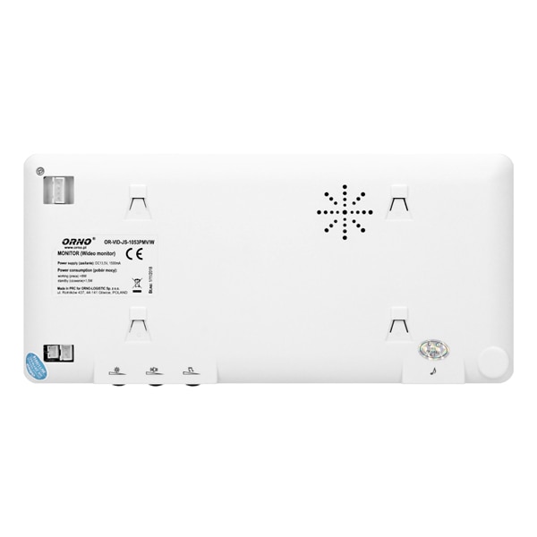 Interfon video cu fir ORNO OR-VID-JS-1053/W, LCD, 7 inch, alb-negru