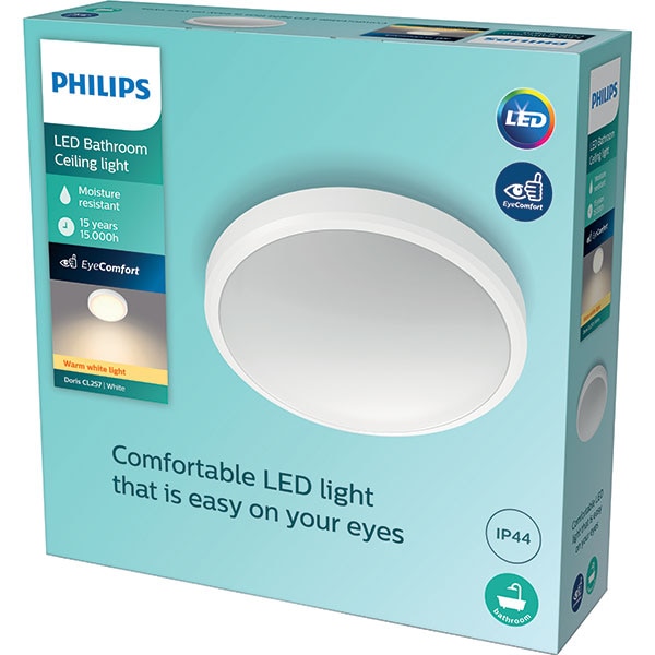 Plafoniera LED PHILIPS DORIS 8718699758882, 17W, 1500lm, lumina calda, alb