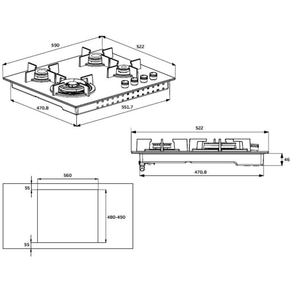 Plita incorporabila BEKO HIAW64325SX, Gaz, 4 arzatoare, Wok, inox