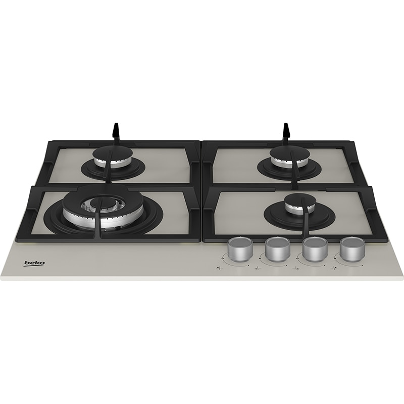 Plita incorporabila BEKO HILW64225SBG, Gaz, 4 arzatoare, Wok, gri benita