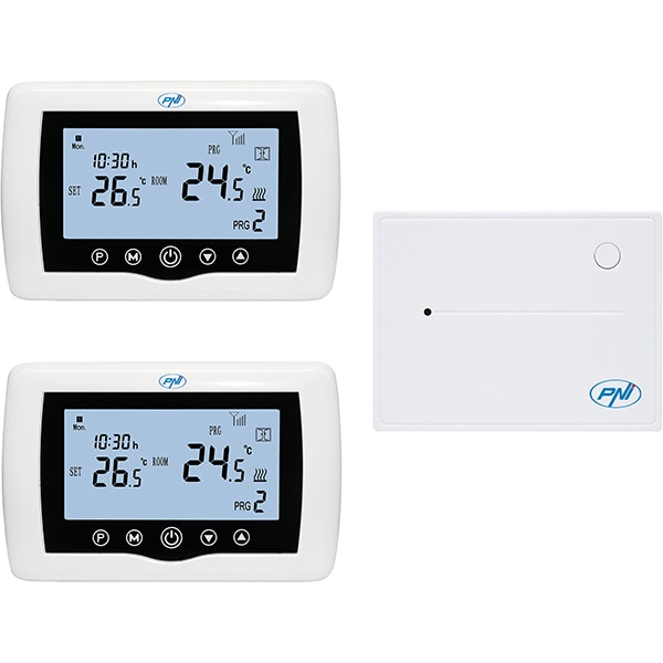 Termostat smart PNI CT400, Wi-Fi, control 2 zone, alb