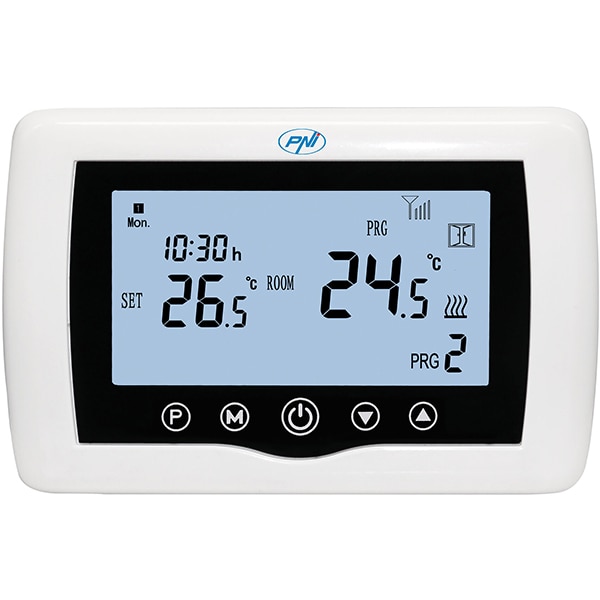 Termostat smart PNI CT400, Wi-Fi, control 2 zone, alb