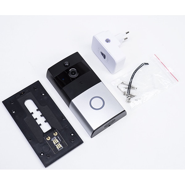 Interfon video Wireless Smart PNI SafeHome PT710B, HD 1080p, Sonerie, alb-negru