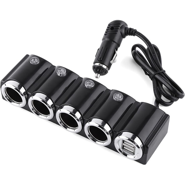 Splitter bricheta auto PNI Lighter 04, 4 porturi, 2 x USB, negru