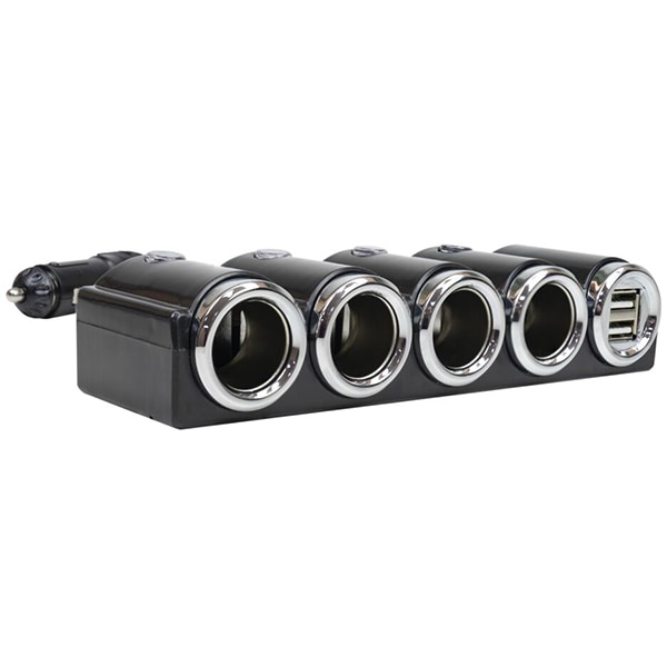 Splitter bricheta auto PNI Lighter 04, 4 porturi, 2 x USB, negru