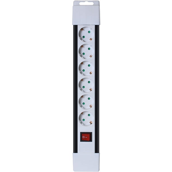 Prelungitor cu intrerupator HOME PNV 06K/WH, 6 prize, 2m