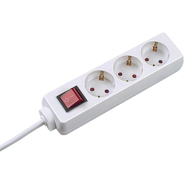 Prelungitor BACHMANN Selly 3842755, 3 prize Schuko, 3m, intrerupator, alb