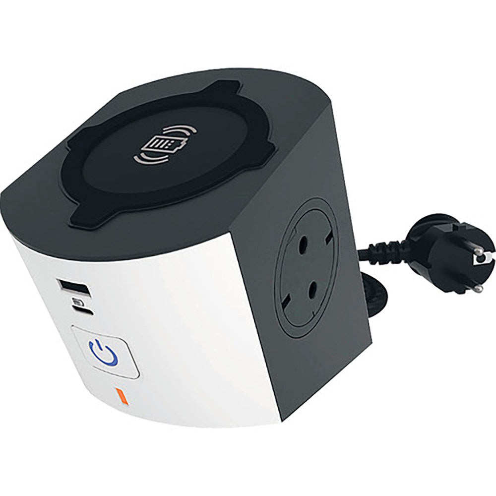 Prelungitor cu protectie LEGRAND L694506, 2 prize, 2 x USB, 2m, alb-gri inchis