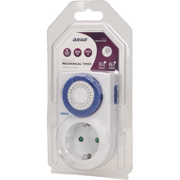 Priza programabila ORNO OR-PRE-427(GS), 3500W, 16A, alb