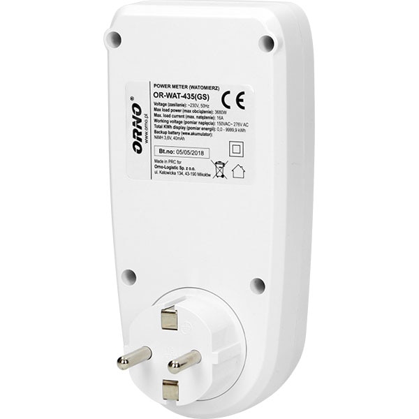 Priza programabila ORNO OR-WAT-435(GS), 3680W, 16A, alb
