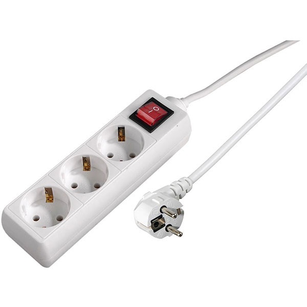 Prelungitor HAMA R9108815, 3 prize Schuko, 5m, intrerupator, alb