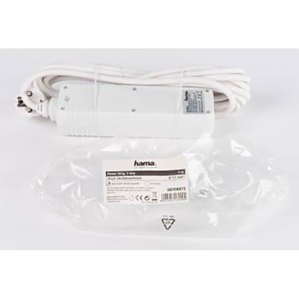 Prelungitor HAMA R9108815, 3 prize Schuko, 5m, intrerupator, alb