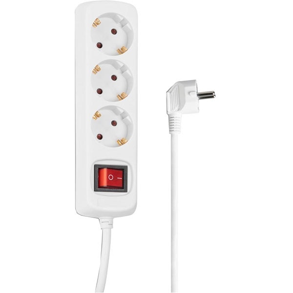 Prelungitor HAMA R9108815, 3 prize Schuko, 5m, intrerupator, alb