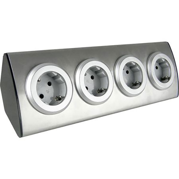 Multipriza STROHM SM190450, 4 prize Schuko, fara cablu, gri