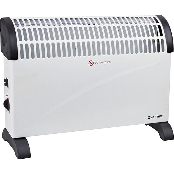 Convector electric de podea VORTEX VO4230, 3 trepte putere, 2000W, Termostat reglabil, alb-negru