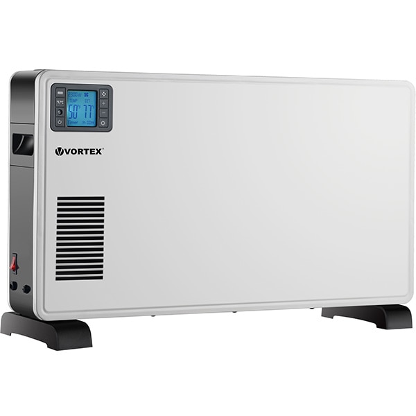 Convector electric de podea VORTEX VO4231, 3 trepte putere, 2300W, Protectie termica, alb-negru