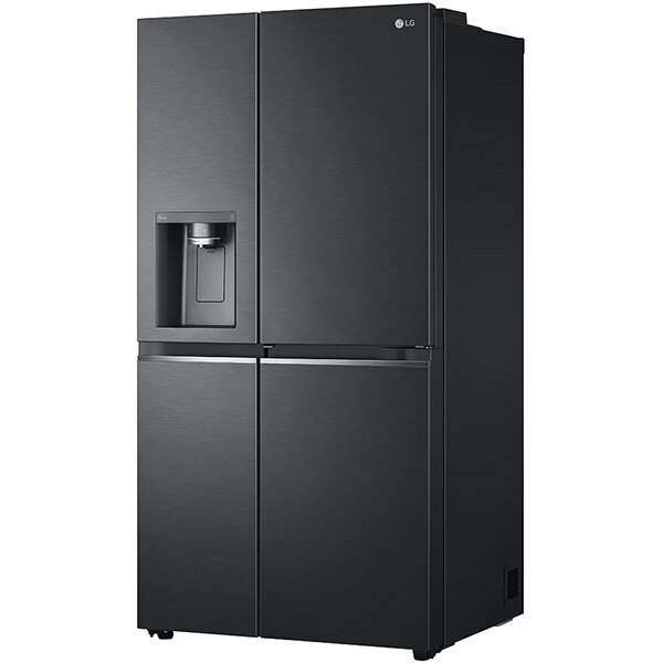 Side by Side LG GSJV91MCAE, Total No Frost, 635 l, H 179 cm, Clasa E, Dozator apa UVnano, DoorCooling+, ThinQ, negru