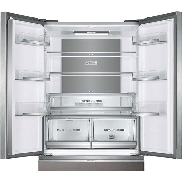 Side By Side HAIER HB18FGSAAA, No Frost, 539 l, H 190 cm, Clasa E, argintiu