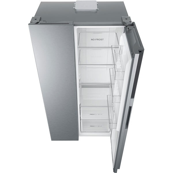 Side By Side HAIER HSR3918ENPG, No Frost, 528 l, H 178 cm, Clasa E, argintiu