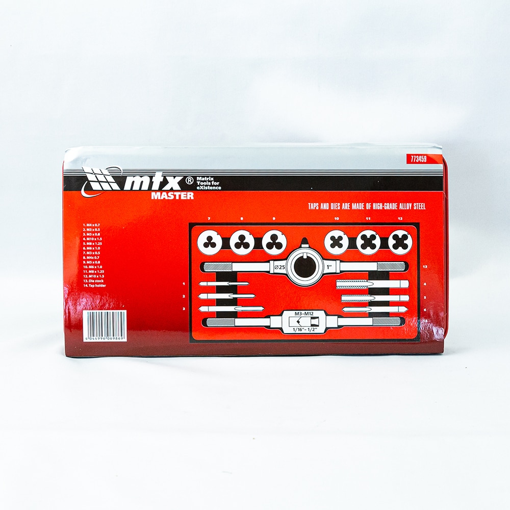 Set filiere si tarozi MTX, M3-M10, 14 piese