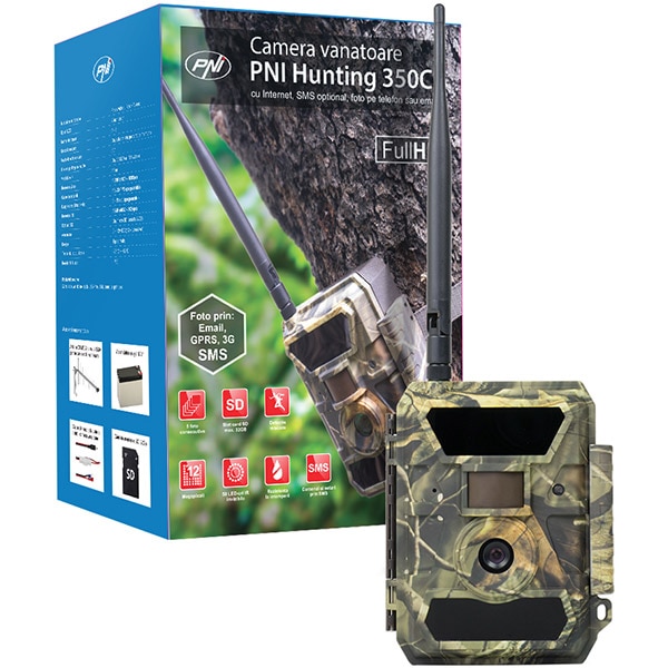 Camera vanatoare PNI Hunting 350C, Full HD 1080p, IR, Internet, Night Vision, multicolor