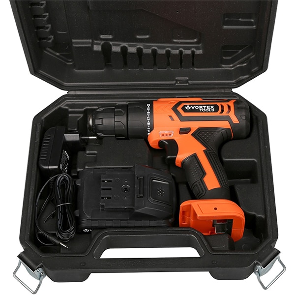 Masina de gaurit si insurubat (bormasina) VORTEX TOOLS VO2801, 14.4V, 1.3Ah, 1500RPM, 30Nm, cutie plastic