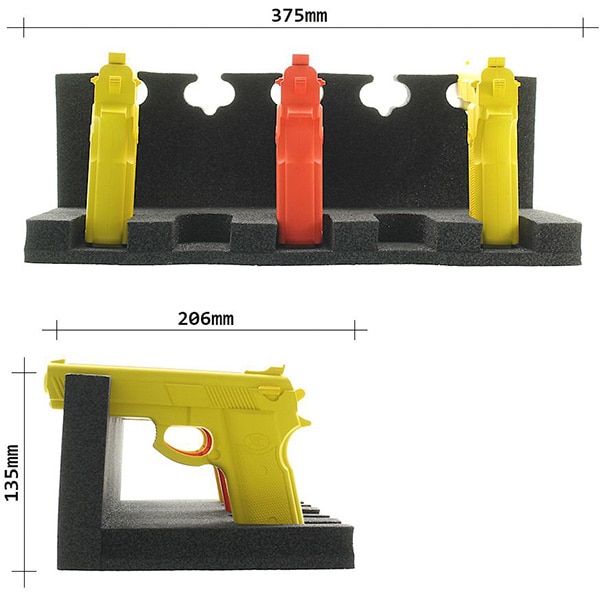 Suport pistoale ROTTNER T06008, 375 x 135 x 206 mm, negru