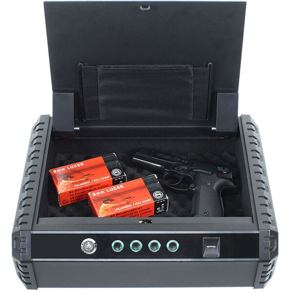 Caseta pistol ROTTNER Gunmaster XL, Incuietoare biometrica, 370 x 100 x 275 mm, negru