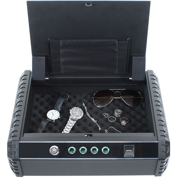 Caseta pistol ROTTNER Gunmaster XL, Incuietoare biometrica, 370 x 100 x 275 mm, negru