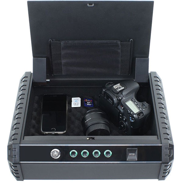 Caseta pistol ROTTNER Gunmaster XL, Incuietoare biometrica, 370 x 100 x 275 mm, negru