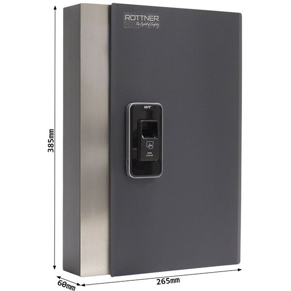 Depozitar chei ROTTNER Key Pro 24, Amprenta digitala, 265 x 385 x 60 mm, antracit