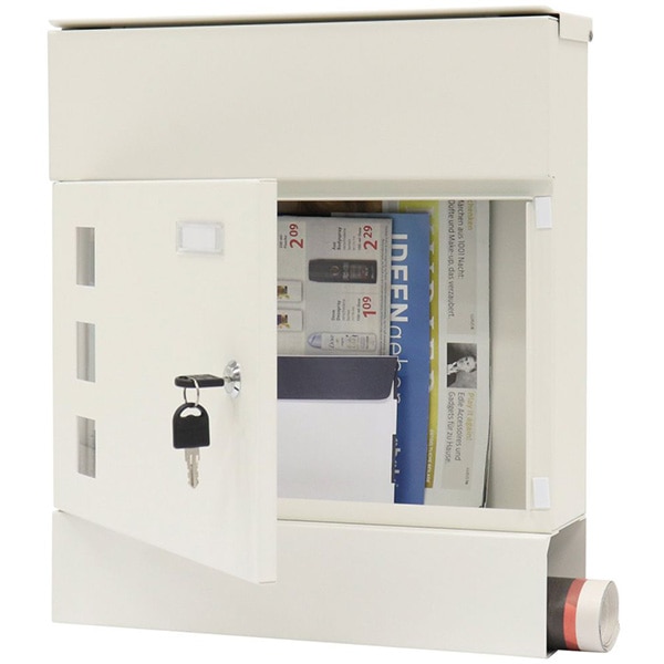 Cutie postala ROTTNER Globe, inchidere cheie, 361 x 425 x 110mm, alb