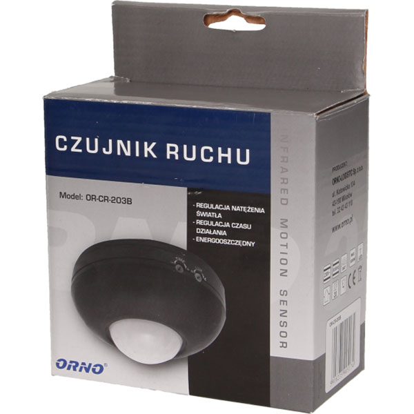 Senzor de miscare ORNO OR-CR-203/B, IP20, negru