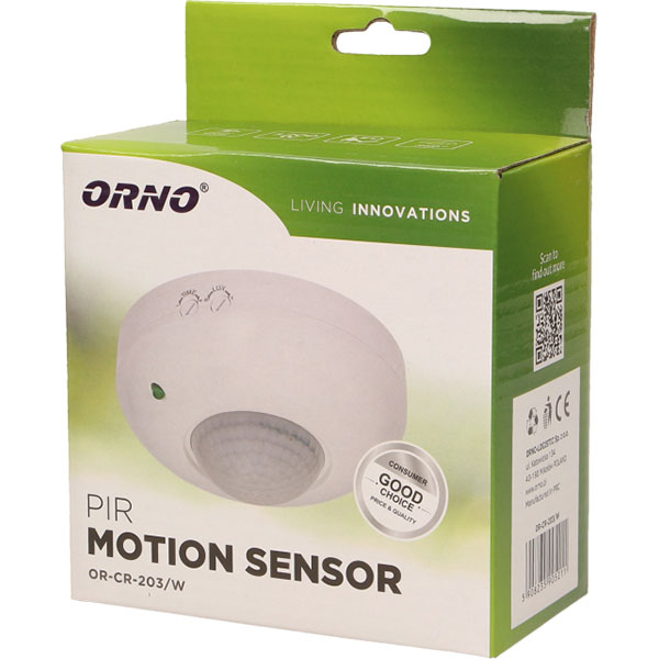 Senzor de miscare ORNO OR-CR-203/W, IP20, alb