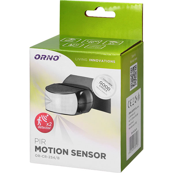 Senzor de miscare ORNO OR-CR-254/B, IP65, negru