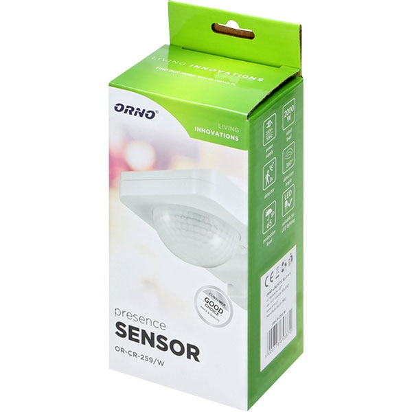 Senzor de miscare ORNO OR-CR-259/W, IP65, alb