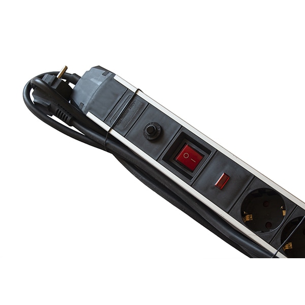 Prelungitor cu protectie STROHM SMPR6PUSSBK, 6 prize, 2 m, negru-argintiu