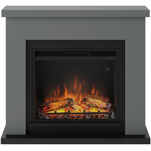 Semineu electric TAGU Frode Solid Grey, 1500W, Focar 3D, Telecomanda, gri