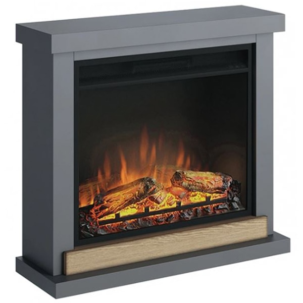 Semineu electric TAGU Hagen Solid Grey, 1500W, Focar 3D, Telecomanda, Gri