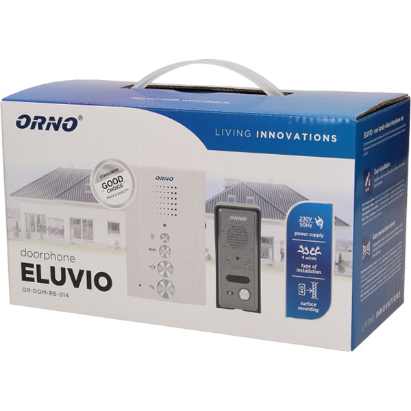 Interfon cu fir ORNO OR-DOM-RE-914/W, ultra-slim, alb