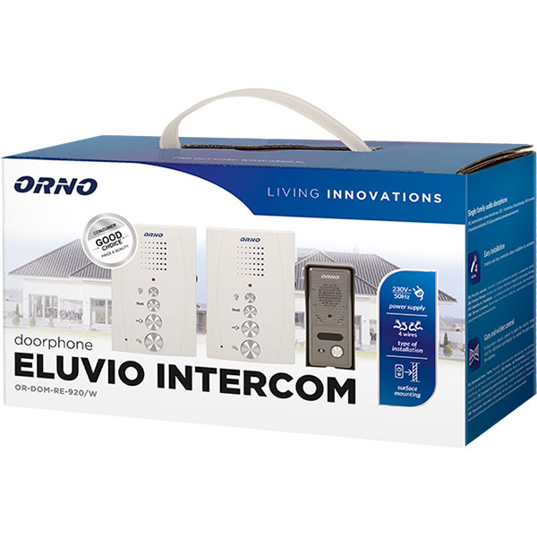 Interfon cu fir ORNO OR-DOM-RE-920/W, ultra-slim, alb