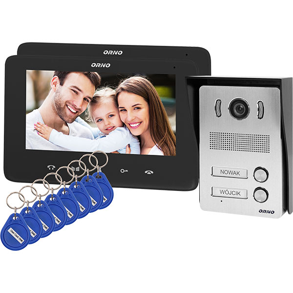 Interfon video cu fir ORNO OR-VID-VP-1071/B, LCD, 7 inch, gri-negru