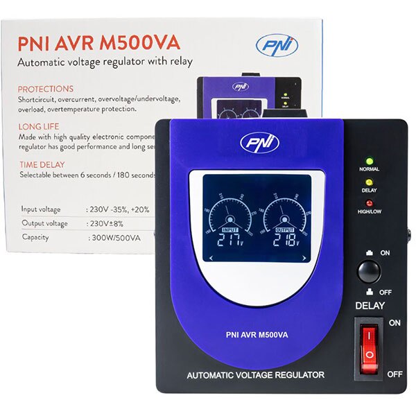 Stabilizator de tensiune PNI M500VA, 300W