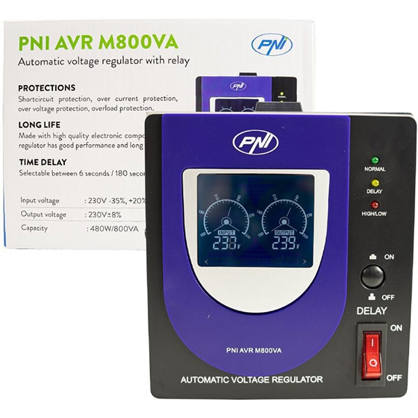 Stabilizator de tensiune PNI M800VA, 480W