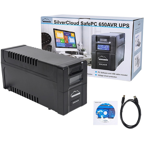 Unitate UPS SILVERCLOUD SafePC 650AVR, 600VA, AVR, Schuko